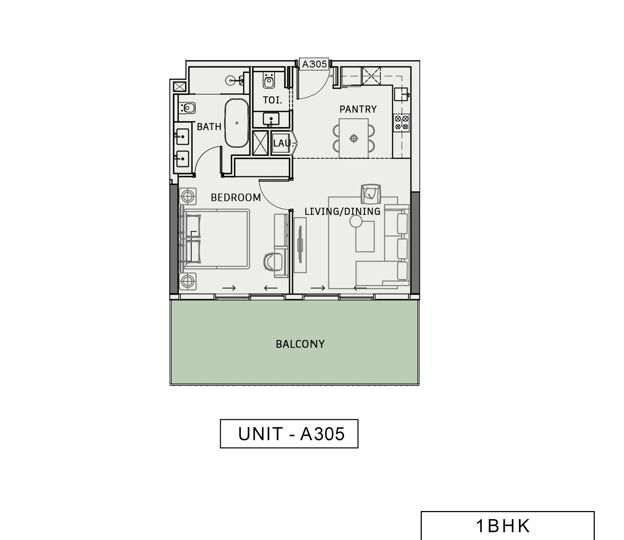 1 Bedroom One Sky Park