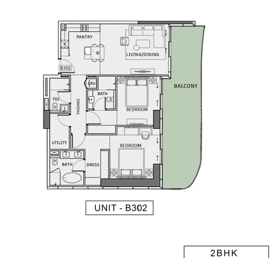 2 bedroom One Sky Park