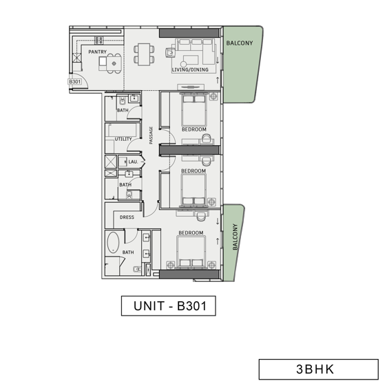 3 Bedroom One Sky Park